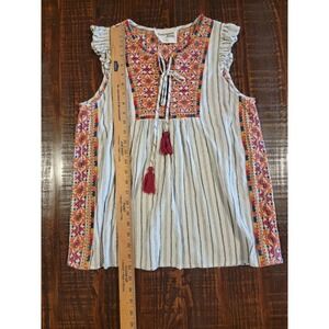 Women's Savanna Jane Boho Embroidered Top Sz S EUC
